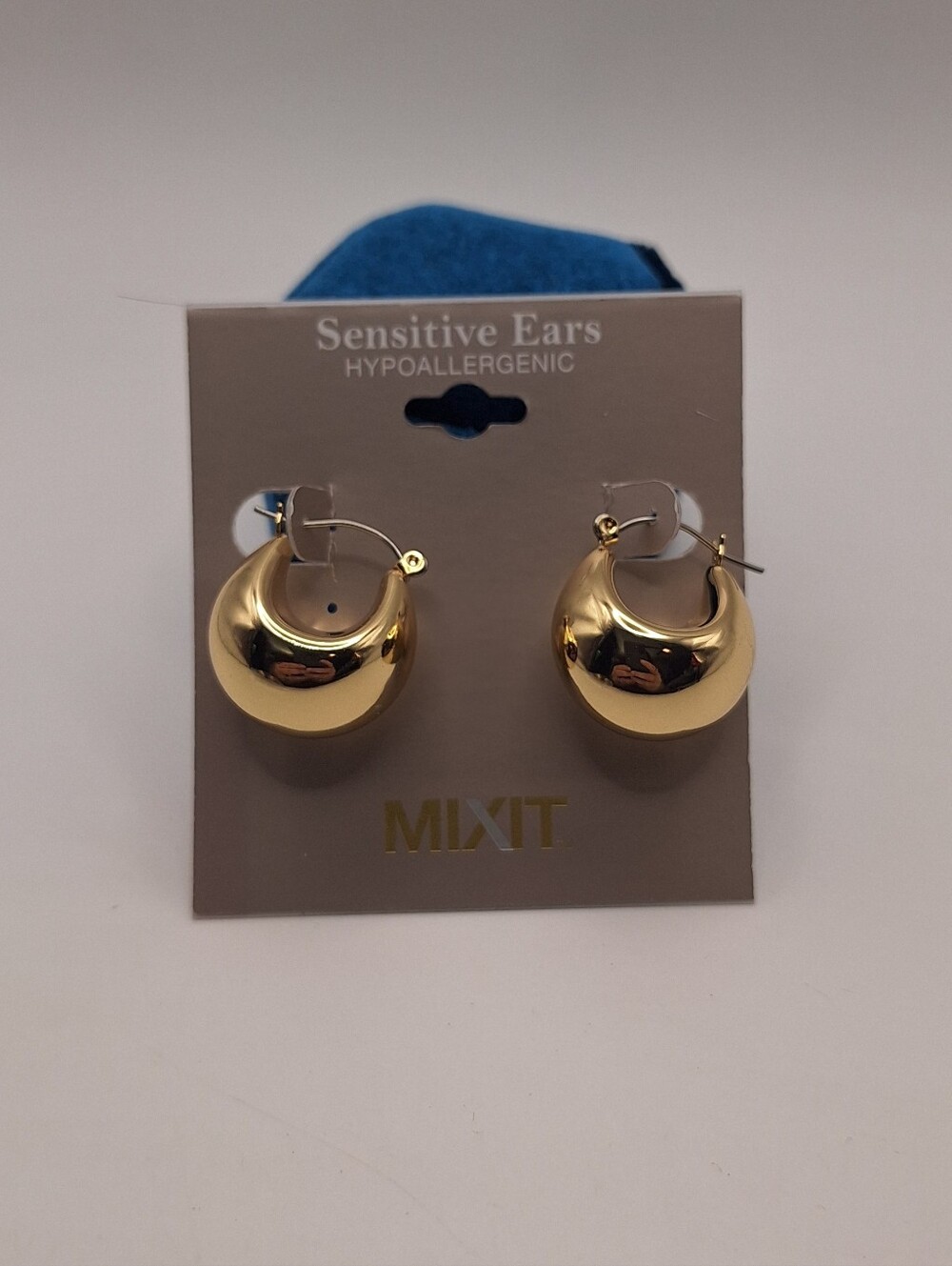 MIXIT Gold Chunky Crescent Hoop Earrings - Hypoallergenic